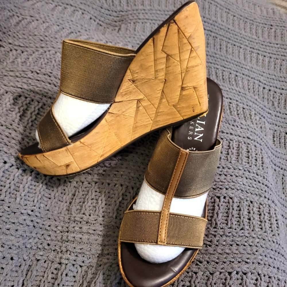 Italian Shoemakers Brown pumps size 39/8.5 made in Italy.